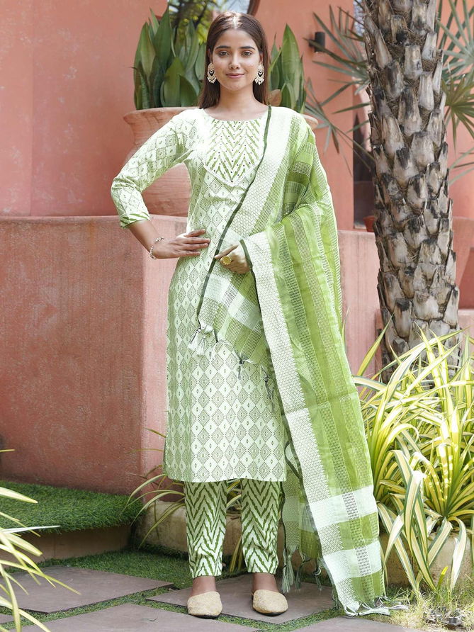 Kalaai Fashion Cotton Printed Kurti With Bottom Dupatta Suppliers in India
